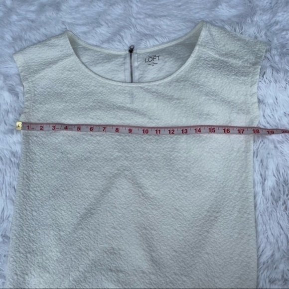 LOFT White Textured Cap Sleeve Blouse XS - Picture 12 of 13